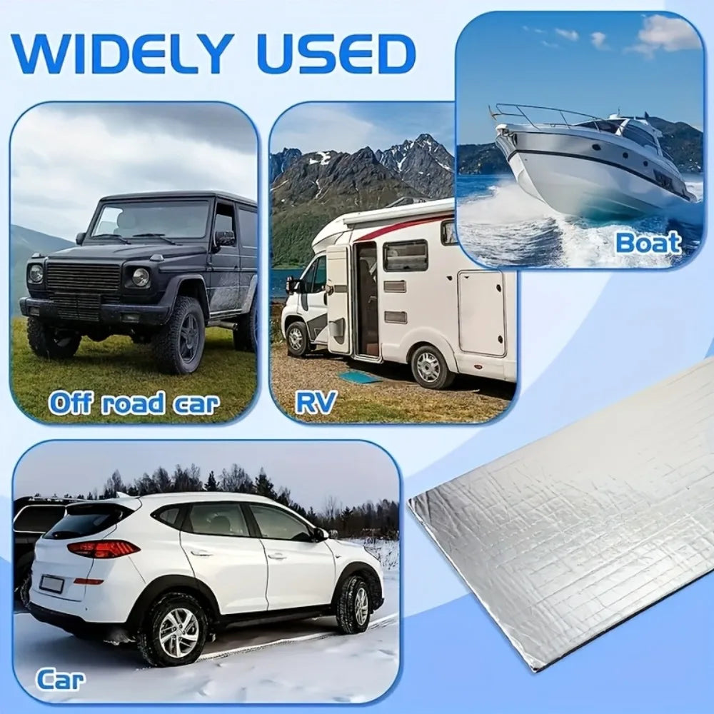 Car soundproofing mats 50 pack, self adhesive heat shield for doors, roof and engine bay