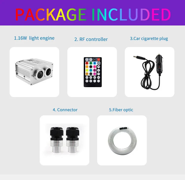 RGBW LED Starry Sky Car Ceiling Light with Fiber Optics - image 16