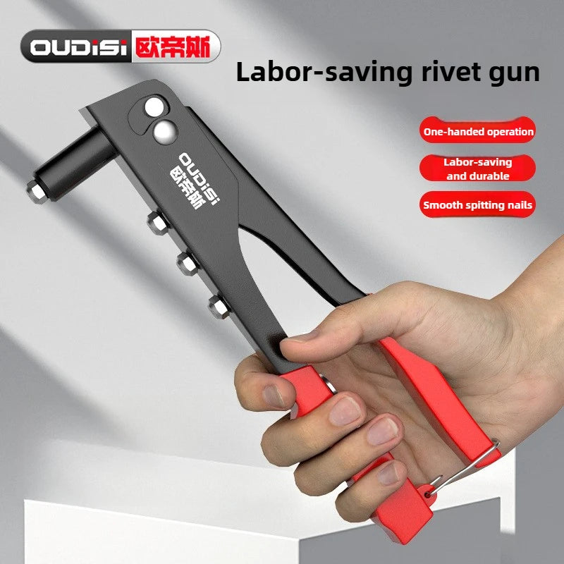 Professional Heavy Duty Rivet Gun Tool Kit with 100Pcs Rivets for Furniture Trailer Boat