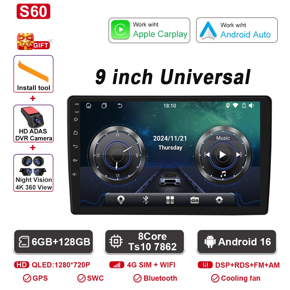 Universal Android Car Stereo with GPS, CarPlay & Bluetooth - image 14