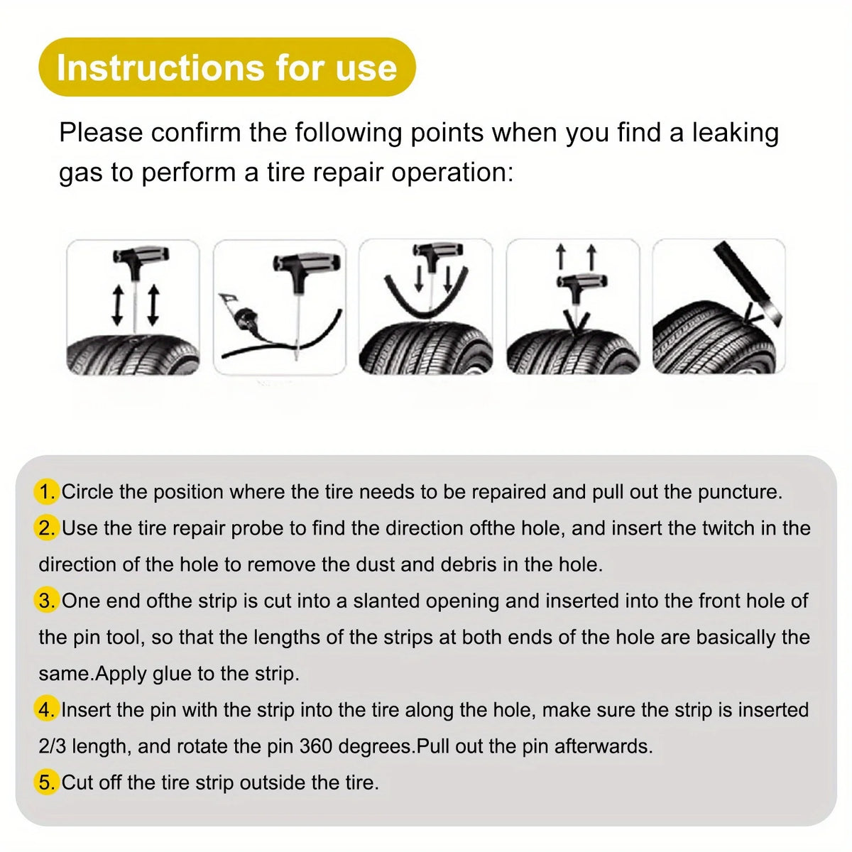 Heavy-Duty Emergency Tire Repair Kit for Cars, Trucks & SUVs - image 5