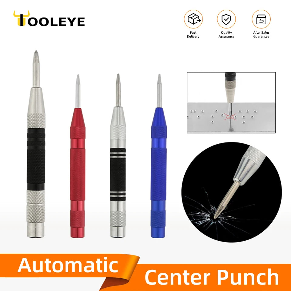 Tooleye Adjustable Spring Loaded Automatic Center Punch Tool