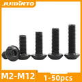 JUIDINTO 1-50pcs Allen Round Screw Bolt 12.9 Grade M2 M2.5 M3 M4 M5  M6 M8 M10 Hex Hexagon Socket Button Head Screw for MTB