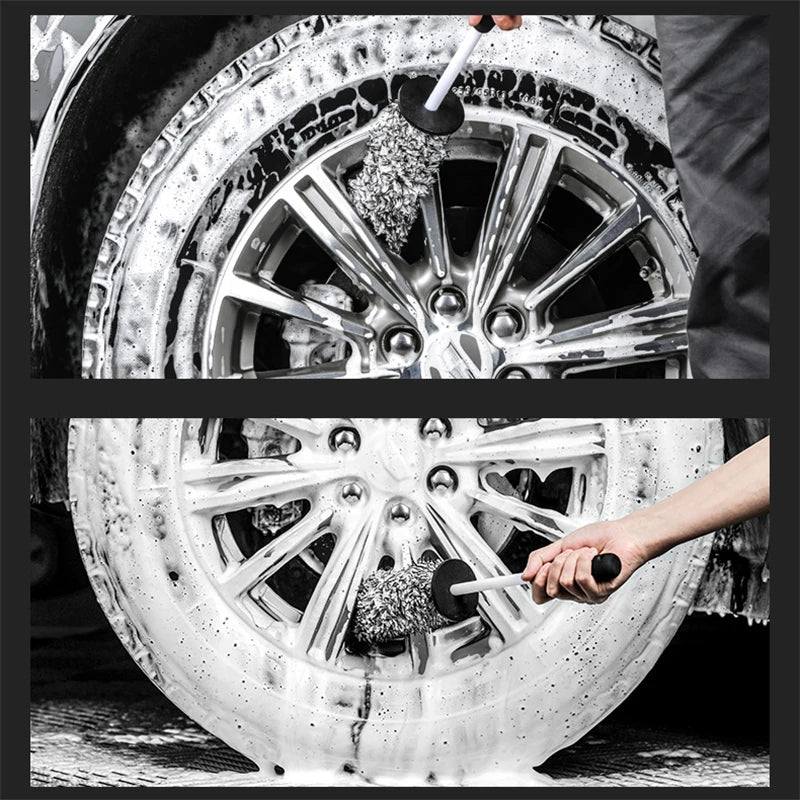 Microfiber Car Wash Mitt or Wheel Spoke Brush