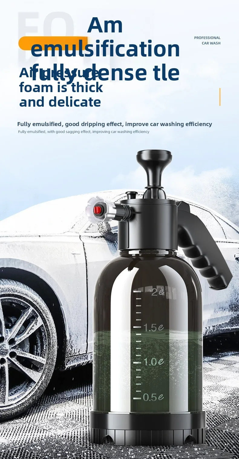 2L High Pressure Car Wash Foam Sprayer Bottle with Foam Nozzle for Auto Cleaning and Detailing