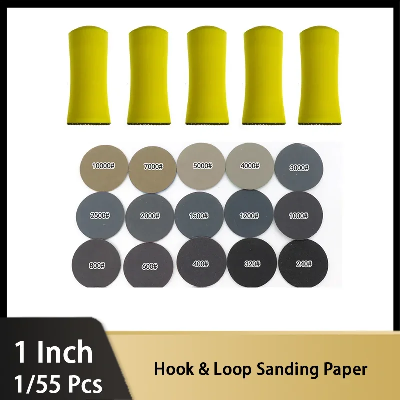 1-Inch Hand Sanding Block with Sanding Discs