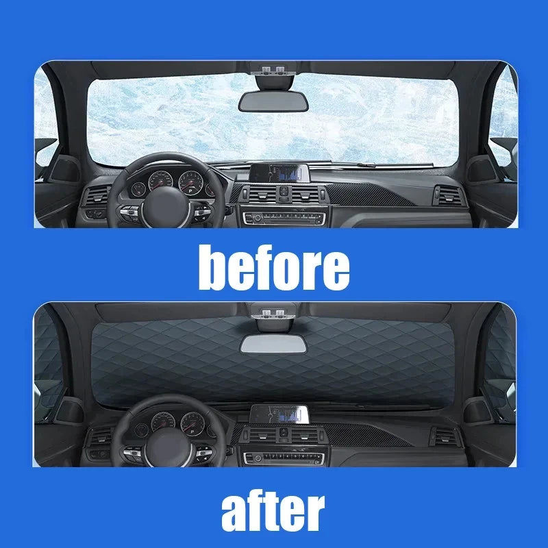 Front Windshield Snow & Frost Cover with Sun Shade