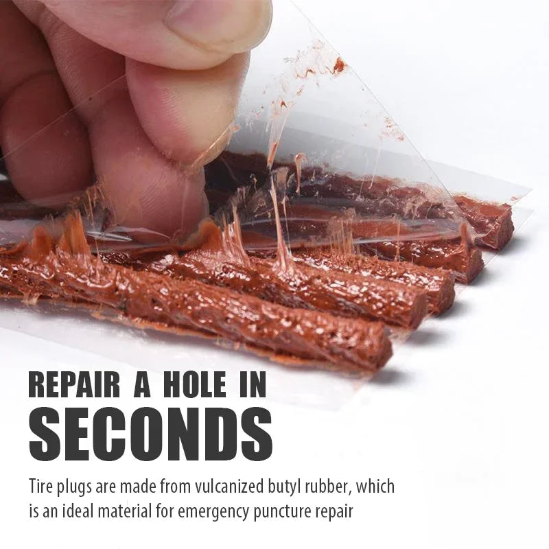 Tubeless Tire Repair Kit for Road & MTB Bikes - Rubber Plugs, Bacon Strips & Insertion Tool for Puncture Fixes