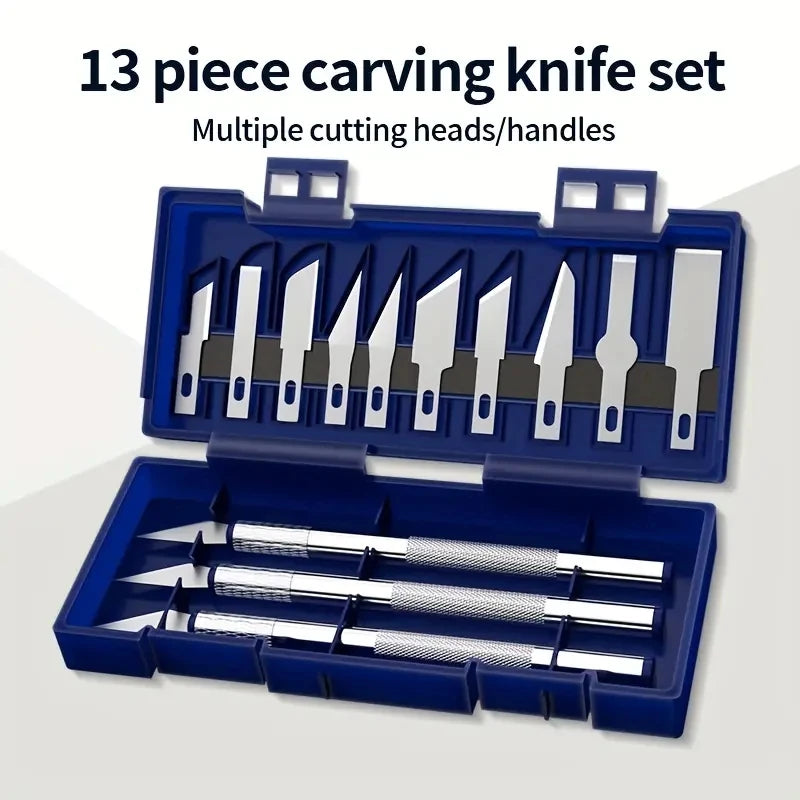 13-Piece Precision Carving Knife Set for Paper, Crafts & Repair