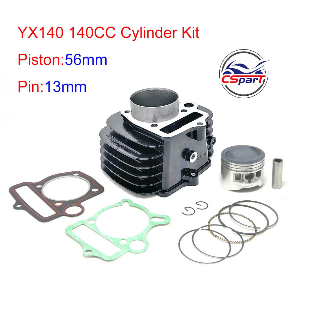 YX140 56mm Cylinder, Piston and Gasket Set for 140cc Pit Bikes