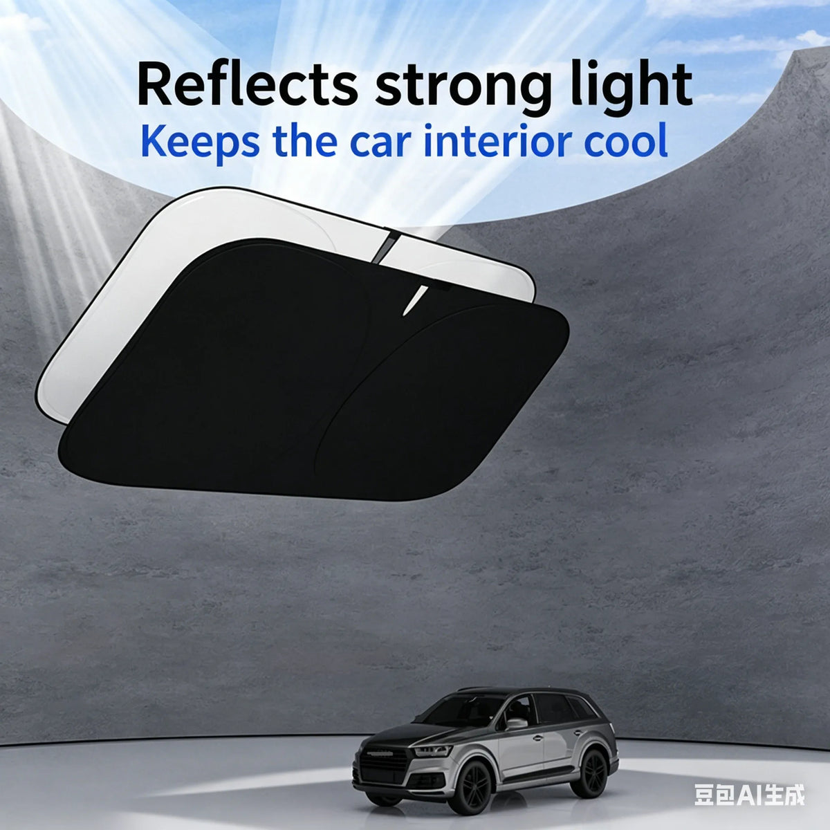 Retractable Windshield Sun Shade Umbrella, 145 x 80 cm