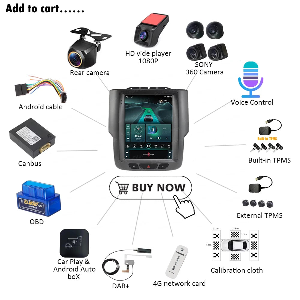 Android 16 Car Stereo Head Unit for Dodge Ram 1500 2500 3500 2013-2018 - image 11