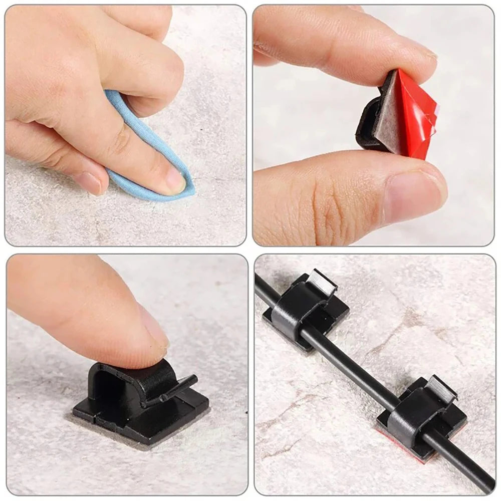 Self-Adhesive Cable Management Clips, 20/40 Pack