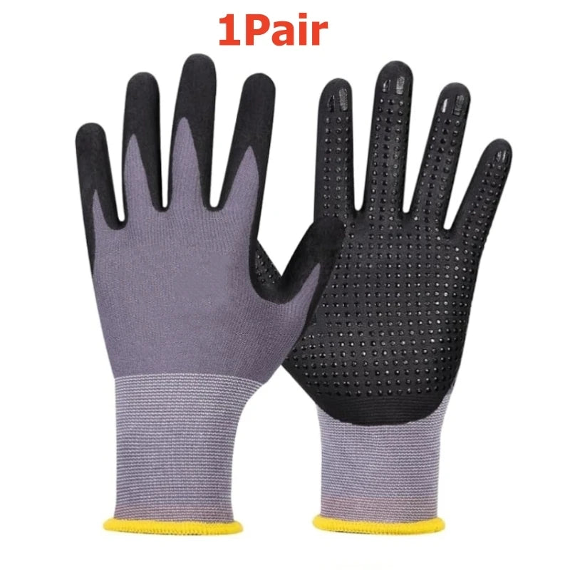 MicroFoam Nitrile Coated Safety Work Gloves, Non-Slip Seamless Knit Nylon