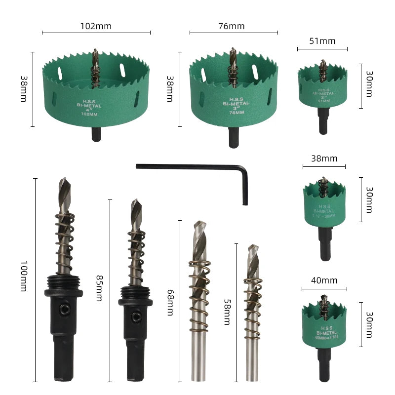 2"/3"/4" Bi-Metal Hole Saw Kit with Arbor