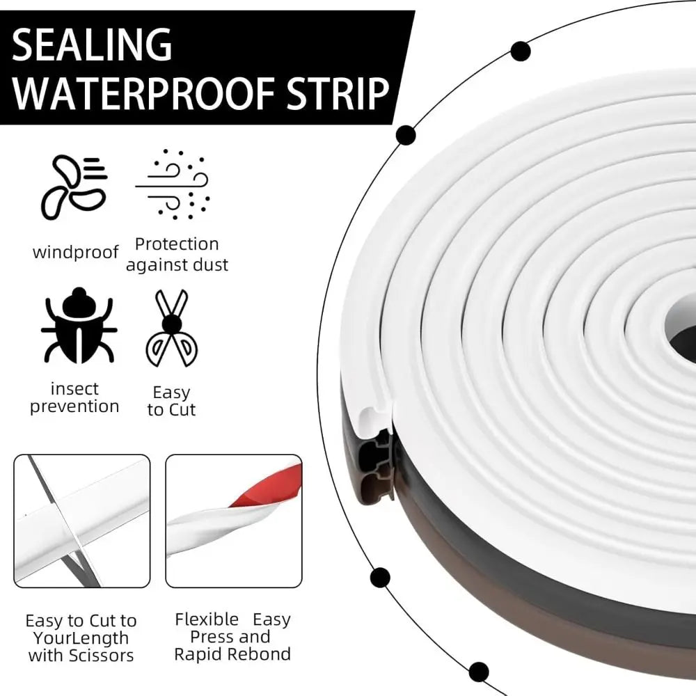 6m Rubber D-Shape Door Seal Strip – Windproof Insulation