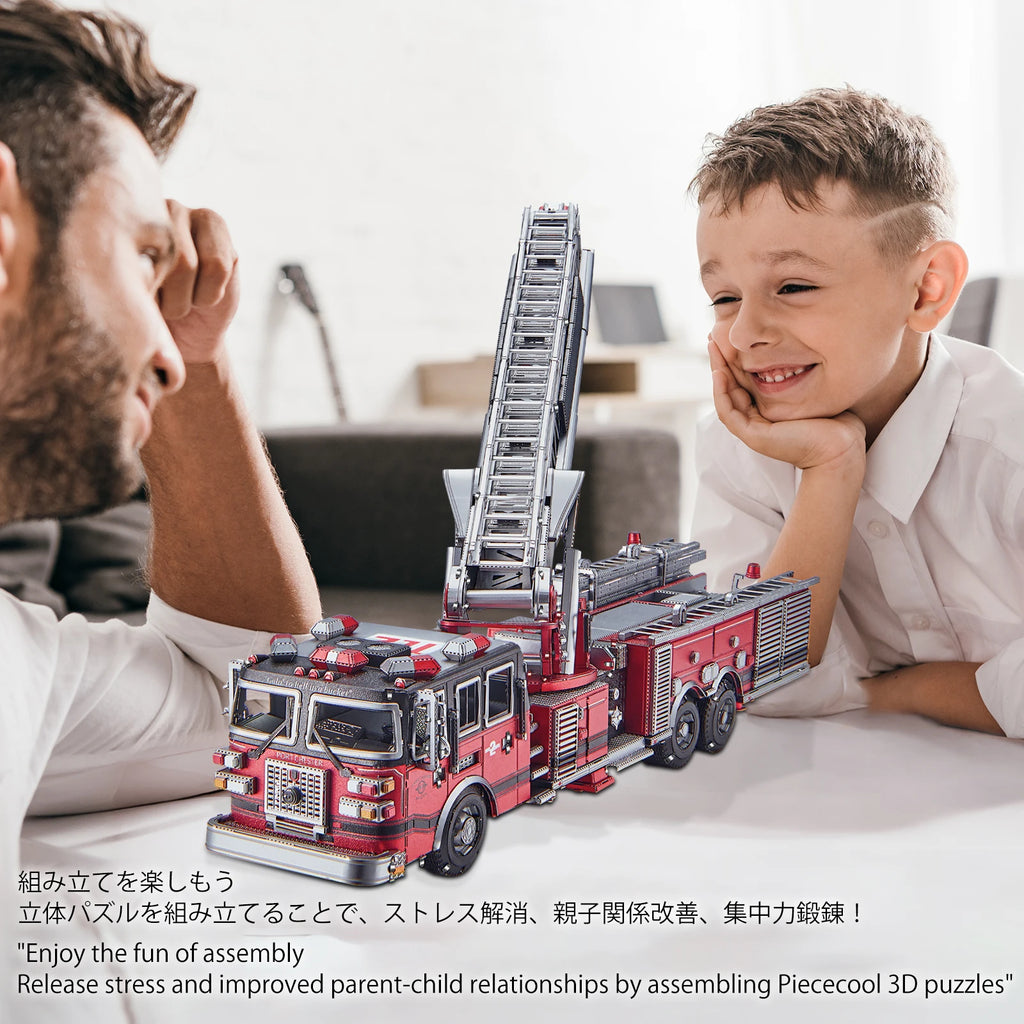 3D Stainless Steel Metal Puzzle Ladder Fire Truck Model Kit