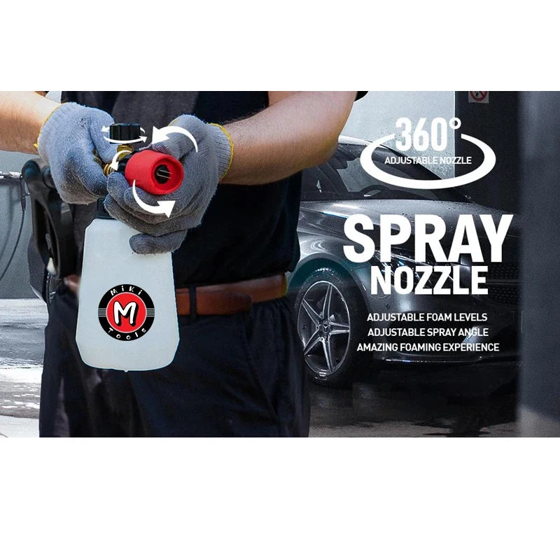 Snow foam cannon 1L, heavy duty wide neck foam gun with quarter inch quick connector