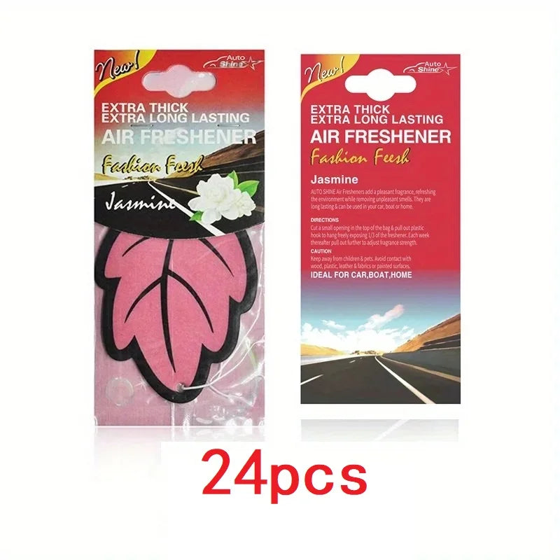 Vanilla Scented Paper Leaf Hanging Car Air Fresheners, 3-60 Pcs