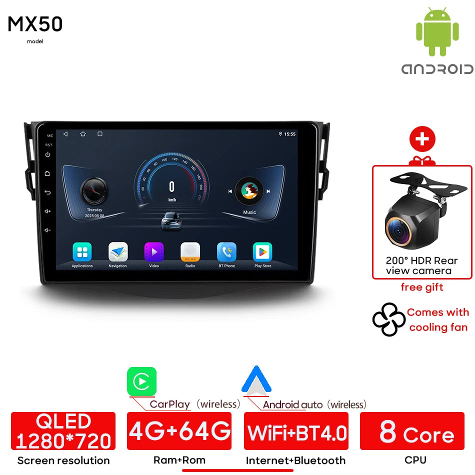 9 Inch Android Auto 2DIN Multimedia Player for Toyota RAV4 2005-2016 - image 10