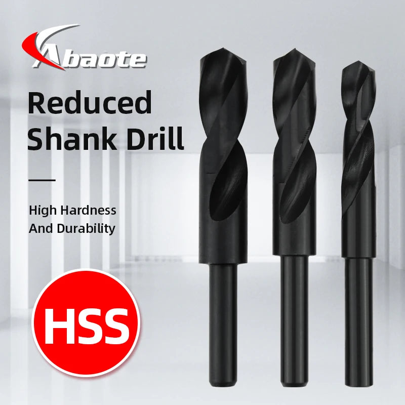 ABAOTE Reduced Shank Nitride Coating Twist Drill HSS Twist Drill Bit 13MM-50MM Hole Cutter For Wood/Metal Drilling Bit Gun Drill