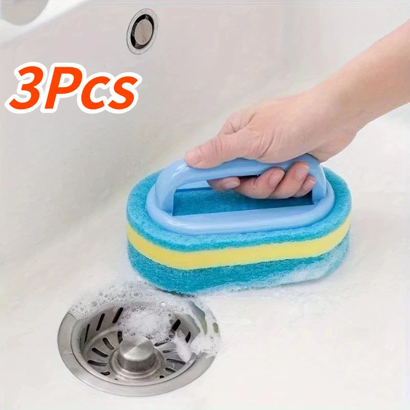 Sponge Scrub Brush with Handle – Bathtub & Tile Cleaner