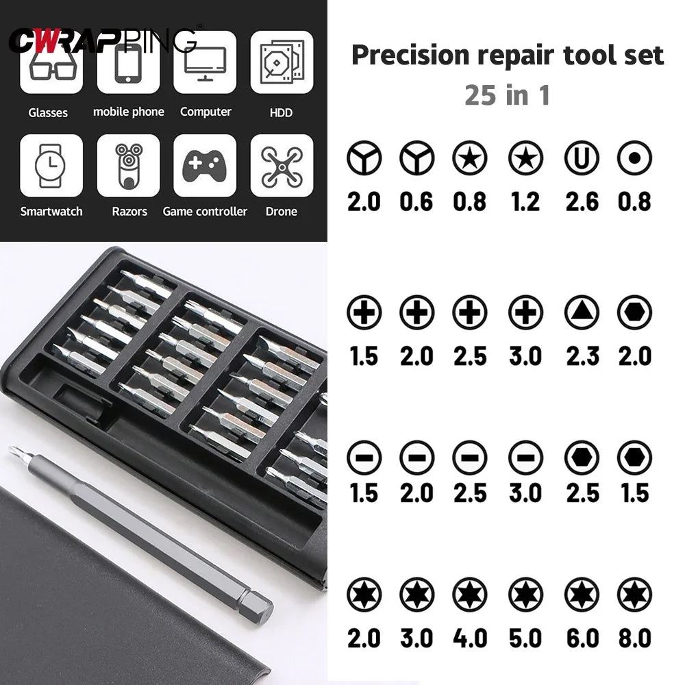 25-in-1 Precision Screwdriver Set for Home & Auto Repair