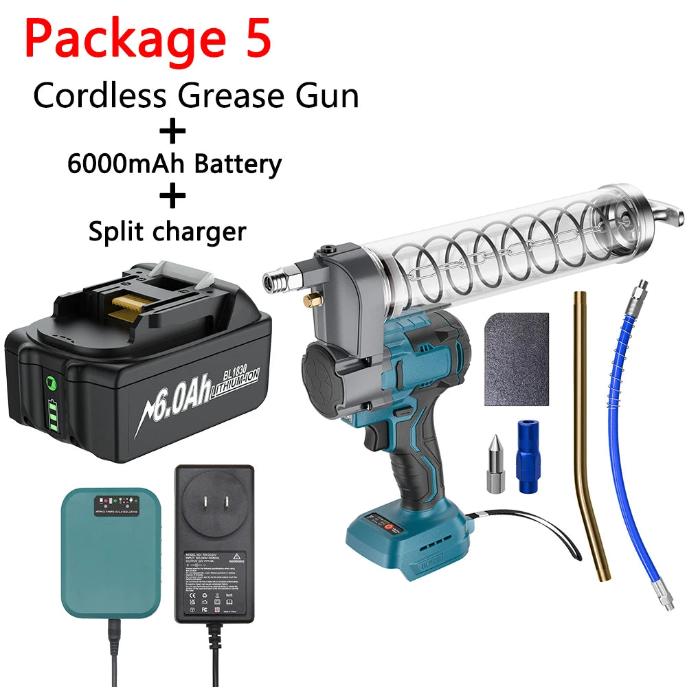 Brushless Electric Grease Gun Wireless High-Pressure Compatible with 18V Battery