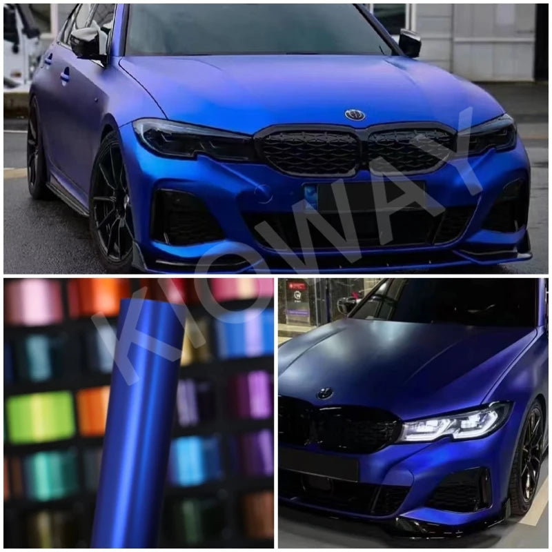 Matte Chrome Blue Vinyl Wrap Film for Car Customization