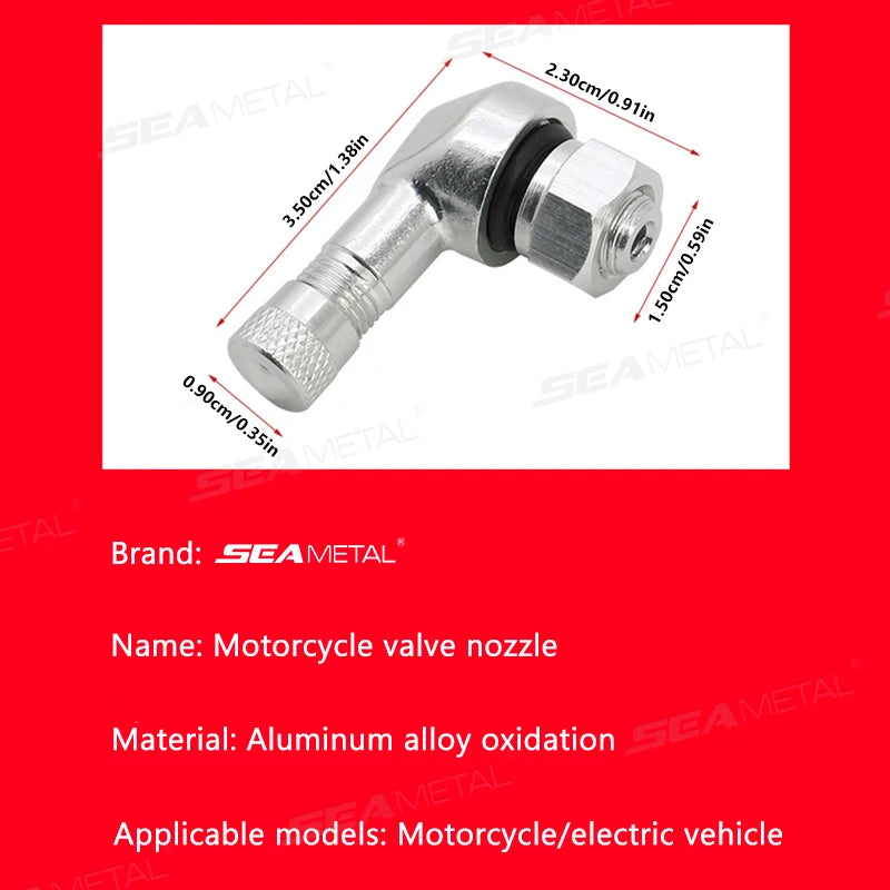 Universal Motorcycle 90° Tubeless Tire Valve Stem - CNC Aluminum 2PC - image 6