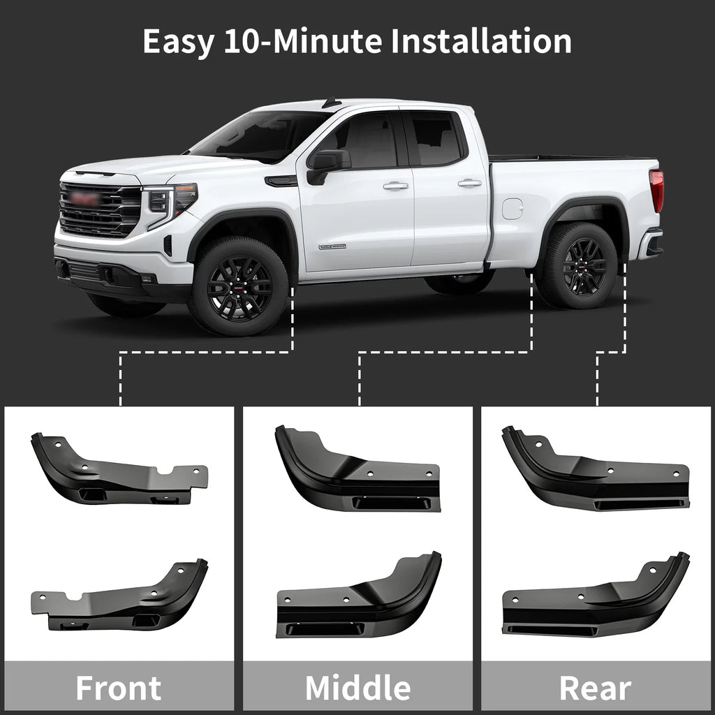 6PCS Mudguards for GMC Sierra 2019-2025 Accessories Front & Rear Mud Flaps Custom for GMC Sierra 1500, Anti-Scratch All Weather