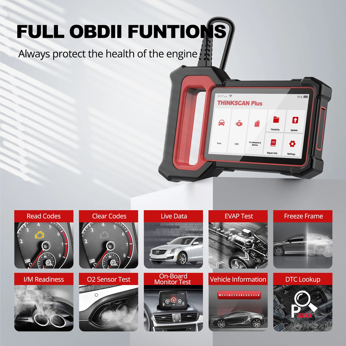 THINKSCAN Plus OBD2 Car Diagnostic Scanner - ABS, Engine, SRS & More - image 4