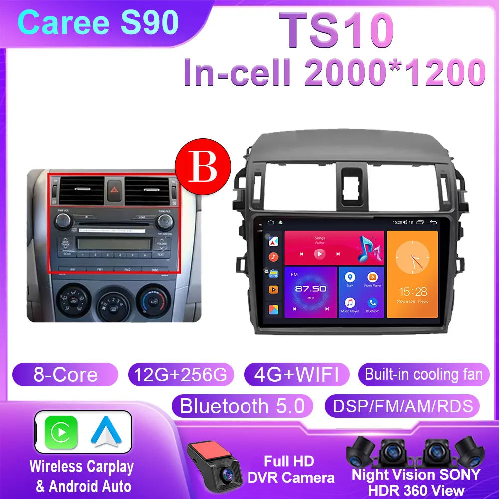 Toyota Corolla 2006-2013 Android 14 9-inch Touchscreen Car Stereo - image 13