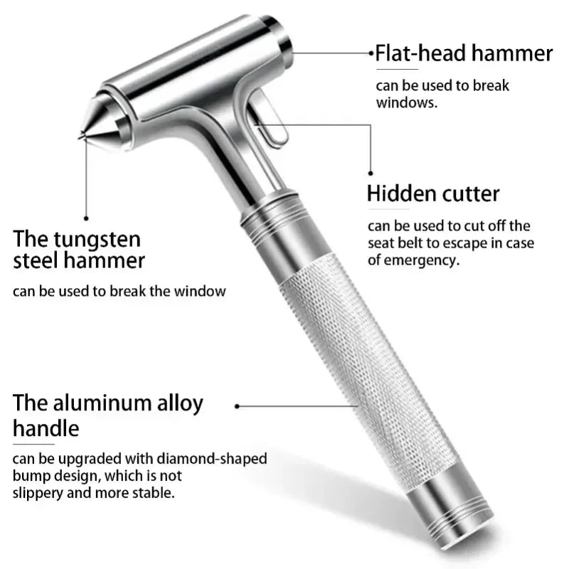 Car Safety Hammer – Window Breaker & Seat Belt Cutter