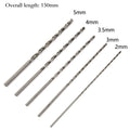 5Pcs Extra Long HSS High Speed Steel 150mm Drill Bit Set 2mm/3mm,3.5mm,4mm,5mm Bits For Wood, Aluminum, Plastic