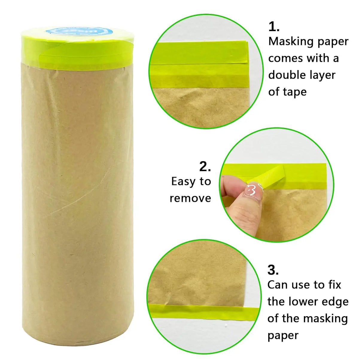 Pre Taped Masking Paper Wall Treatmnt Covering For Painting Spray Masking Protective Paper Car Beauty Paint Masking Craft Paper