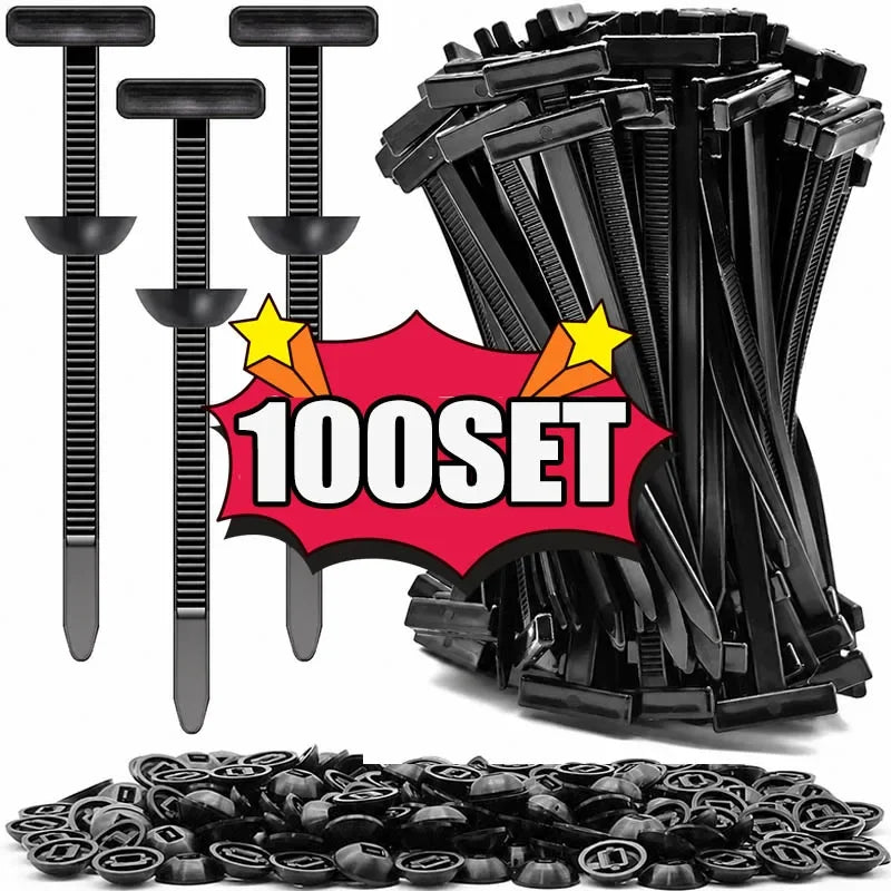Heavy Duty Zip Ties Nylon Self Locking Cable Ties Buckle With Pin Button Car Repair Fastening Straps For Home Office Organizer