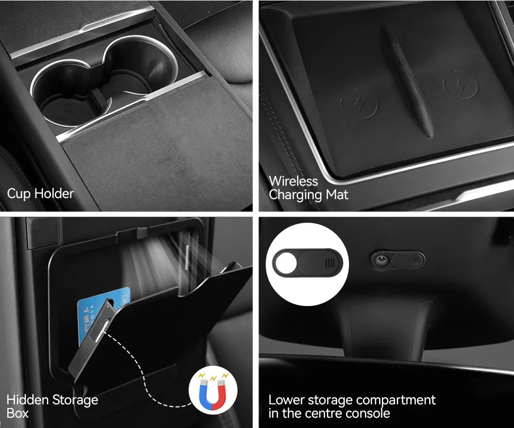 Center Console Hidden Storage Box for Tesla Model 3 and Model Y