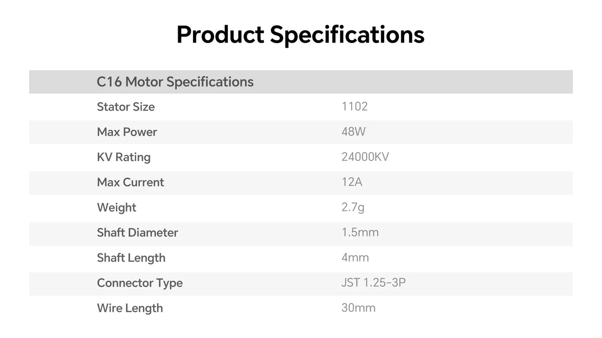 1102 24000KV Brushless Motor for 1S Tiny Whoop FPV Micro Drones