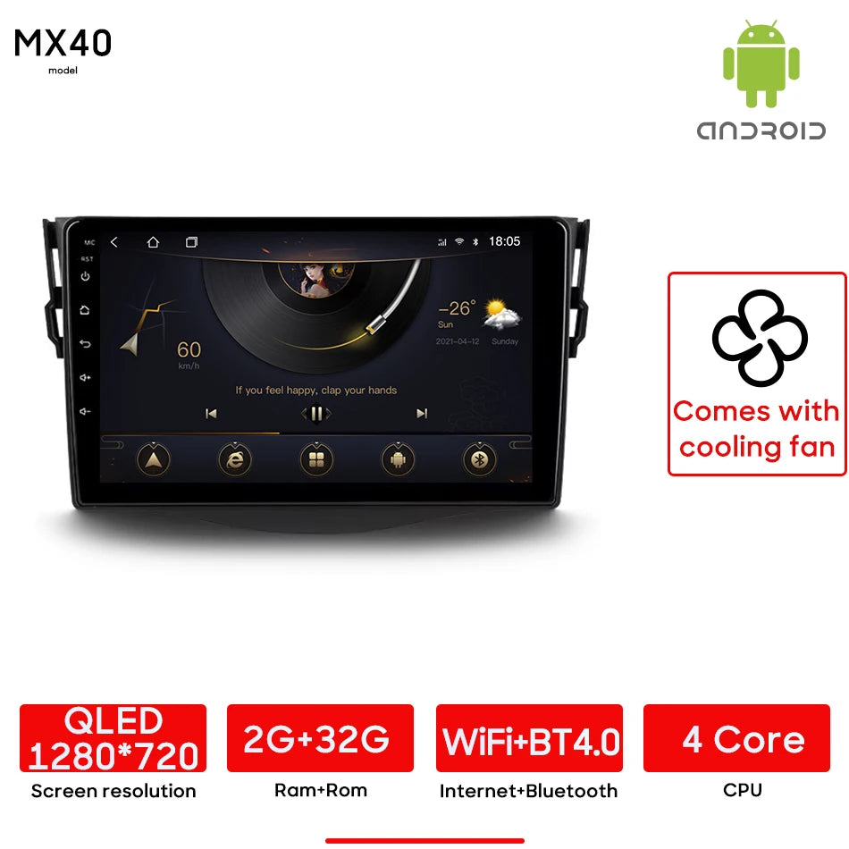 9 Inch Android Auto 2DIN Multimedia Player for Toyota RAV4 2005-2016 - image 8