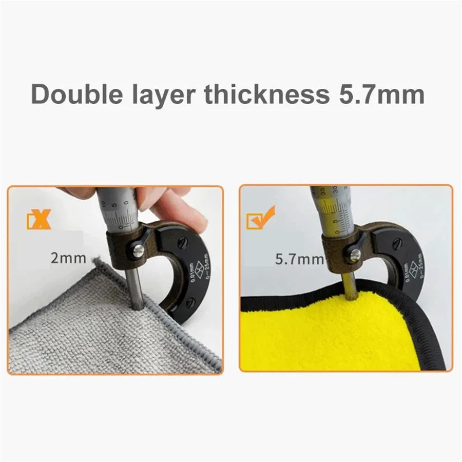 Double Layer Microfiber Car Wash and Drying Towels, 1, 2 or 6 pcs