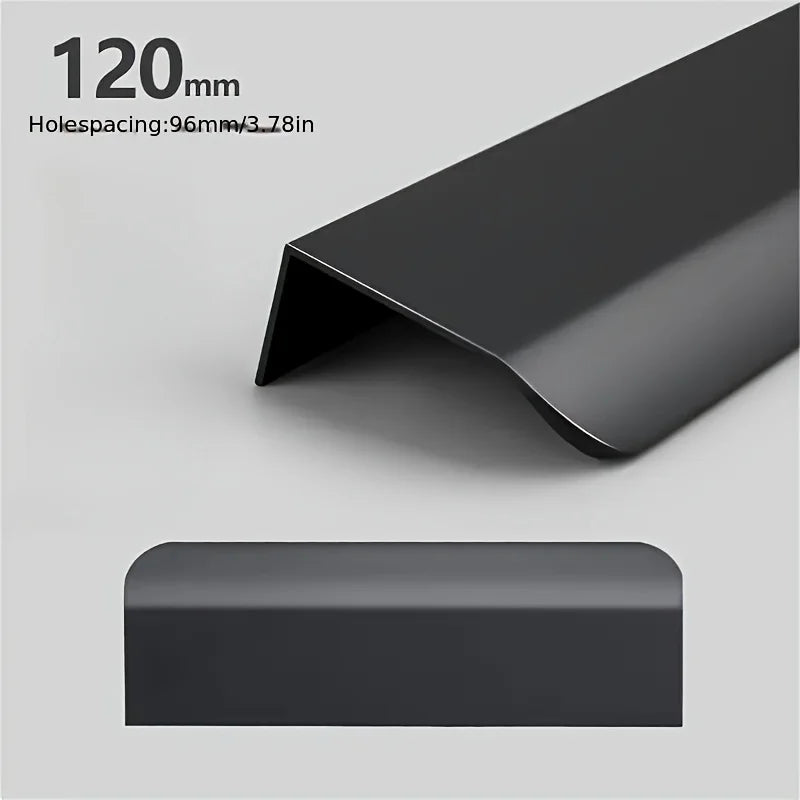 4-Piece Black Hidden Drawer Finger Pull Handles