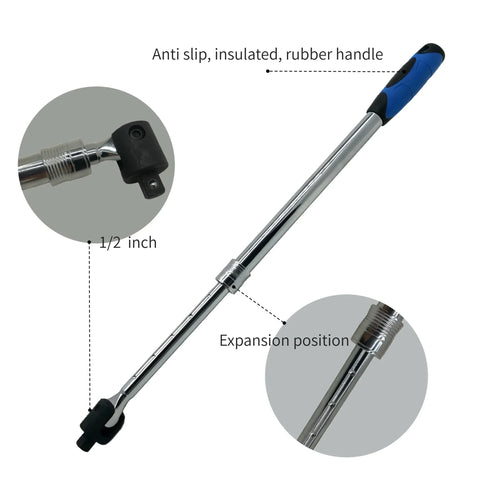 1/2" Drive Heavy-Duty Telescopic Breaker Bar, 450-600mm
