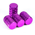 Silver Knurled Aluminum Tire Valve Stem Caps for Schrader Valves, 4 Pcs