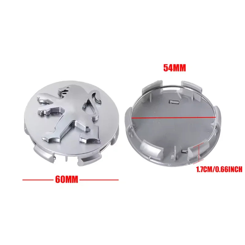 60mm Wheel Center Caps for Peugeot 208/308/3008, 4-Pack - image 8