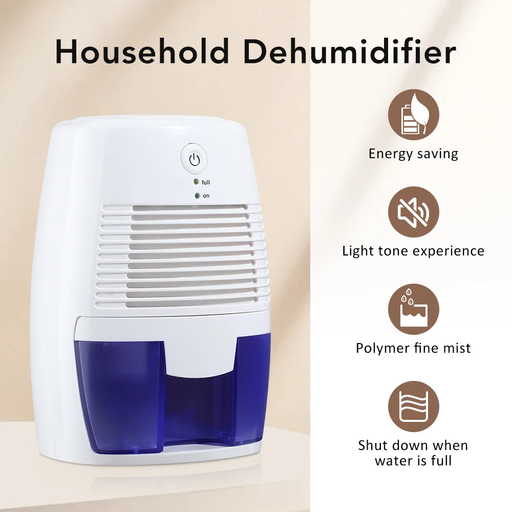 USB portable dehumidifier 500ml for bathroom and closet damp and mould control