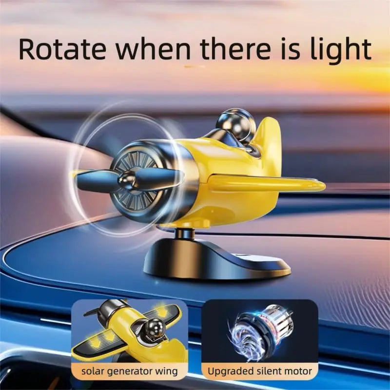 Solar Rotating Airplane Dashboard Ornament