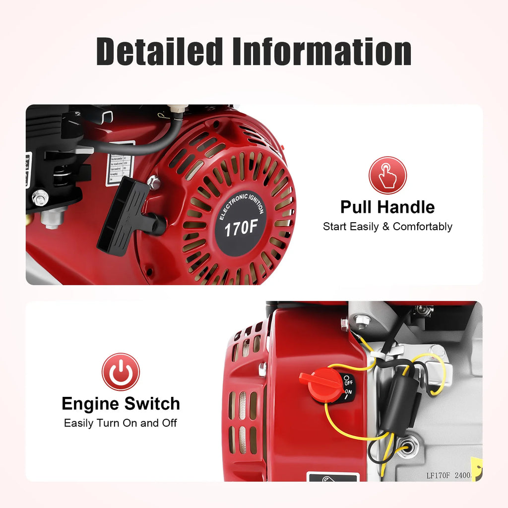 212cc 7.5HP 4-Stroke Gas Engine with Recoil Start for Pumps and Karts