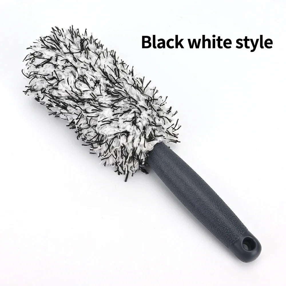 Plush Wheel & Rim Detailing Brush with Non-Slip Handle