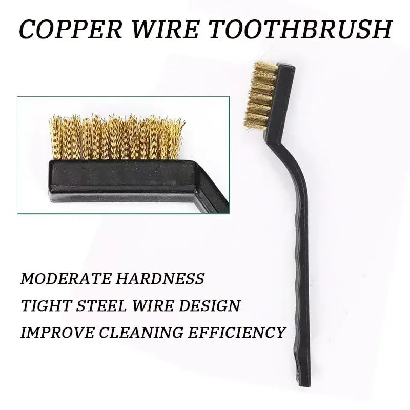 Industrial Mini Copper & Steel Wire Brush Set, 6/12 Pack